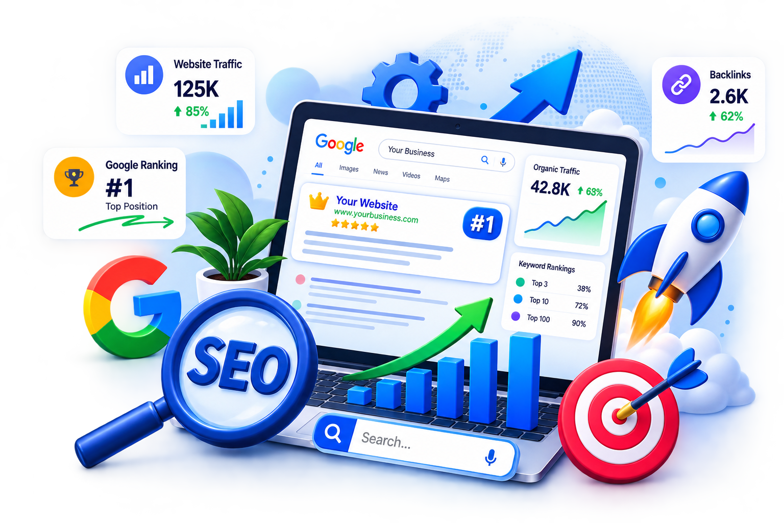 SEO Services Graphic Techno Tech Digital