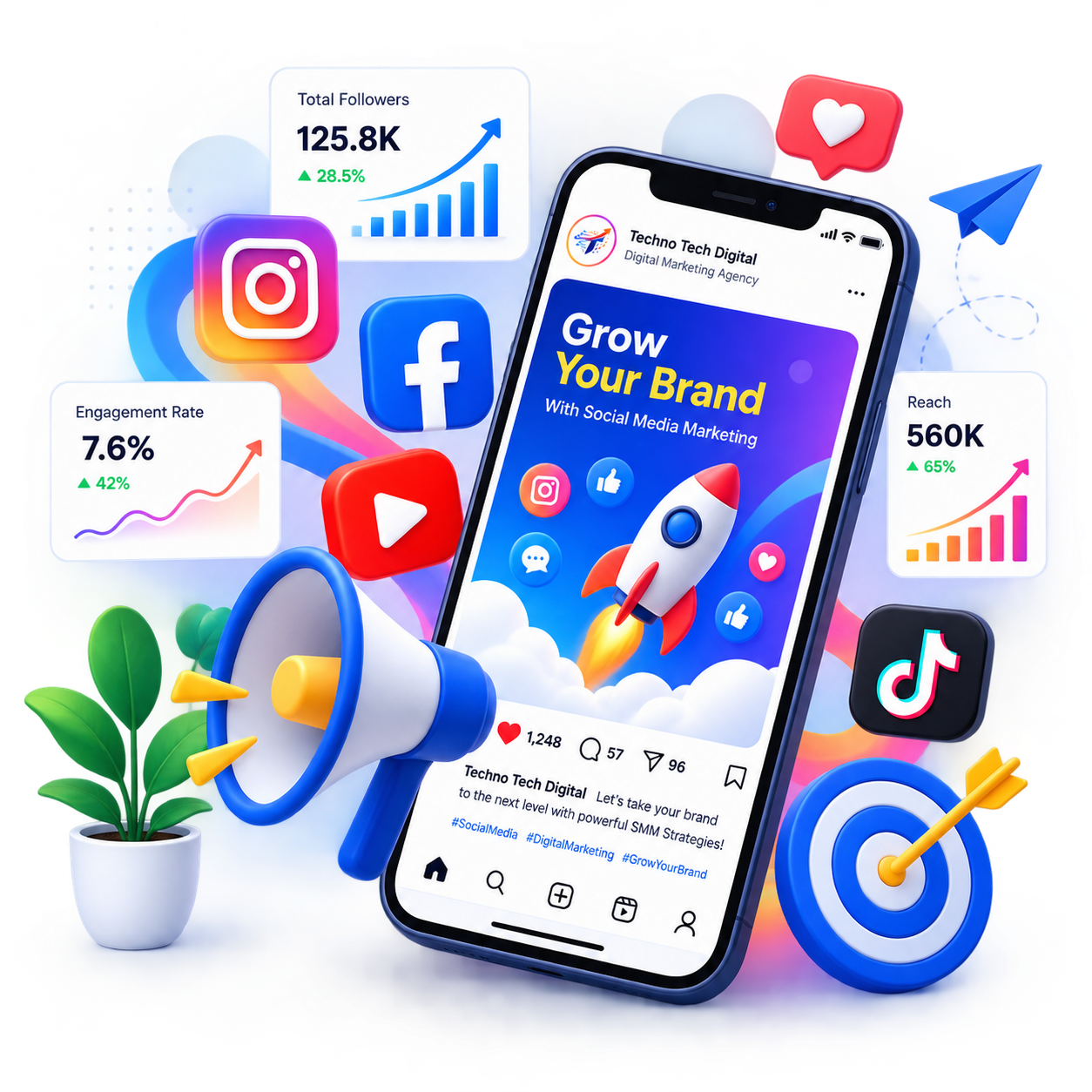 SMM Services Graphic Techno Tech Digital